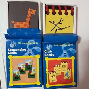 Vintage blue clues learning cards set